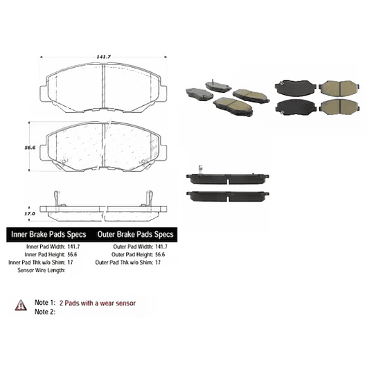 Pastillas Freno Honda Civic 2011-2015 Delantero