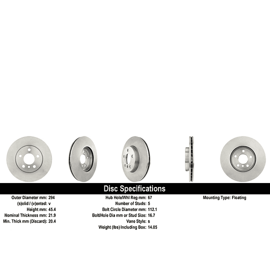 Disco Freno Mini Cooper 2014-2023 Delantero