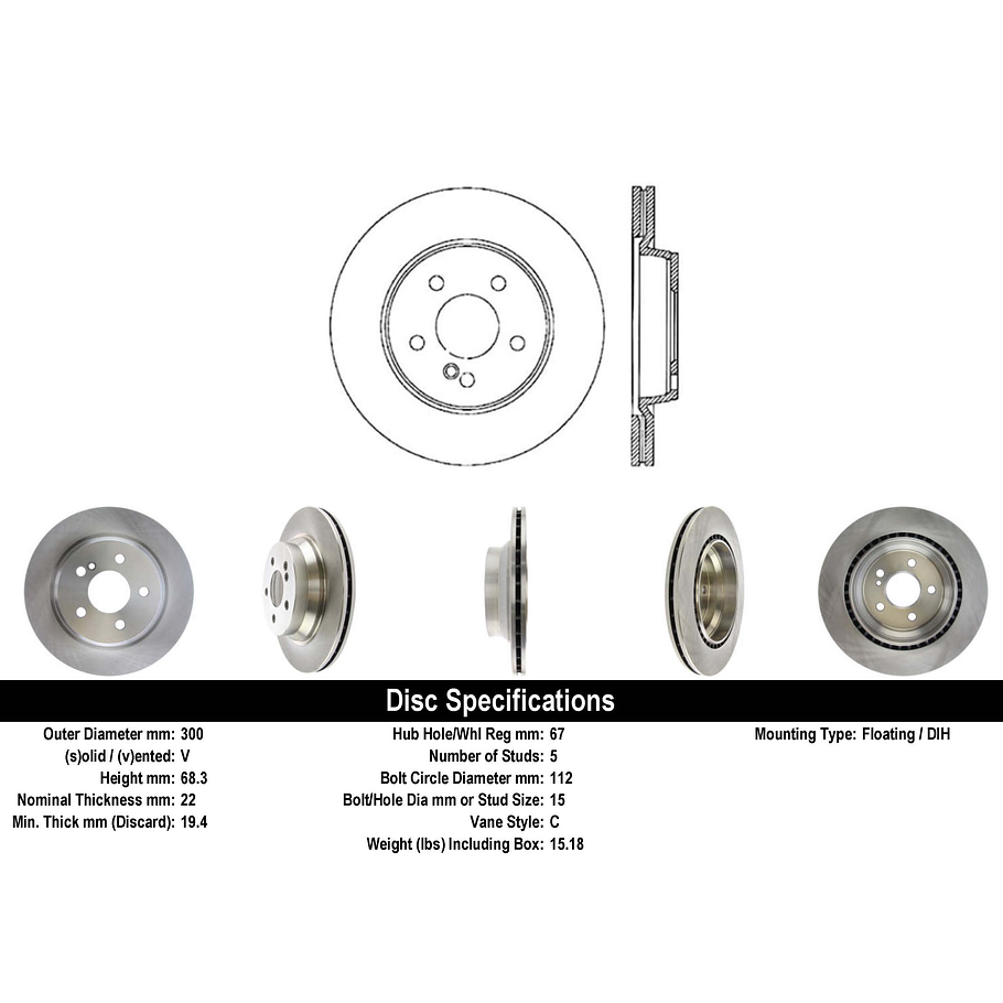 Disco Freno Mercedes Benz CLS500 2005-2010 Trasero 2