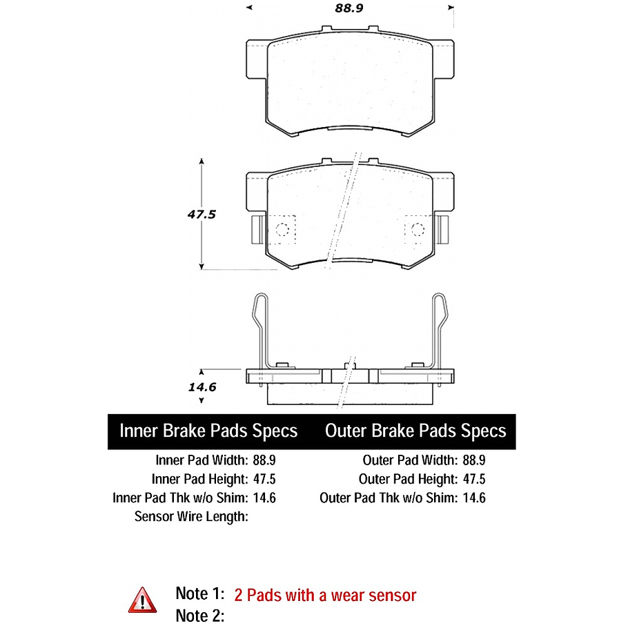 Pastillas Freno Honda CR-Z 2010-2016 Trasero 2