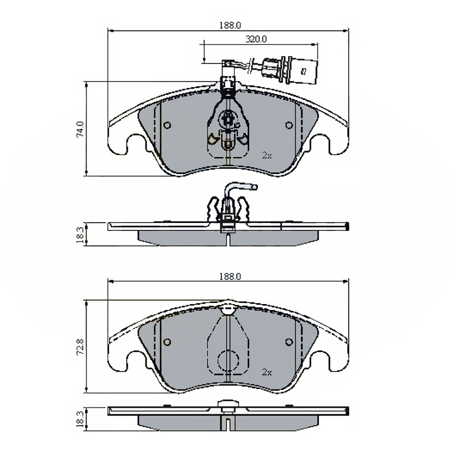 Pastillas Freno Audi A6 2011-2018 Delantero 2