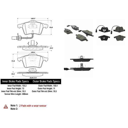 Pastillas Freno Audi A4 2008-2016 Delantero