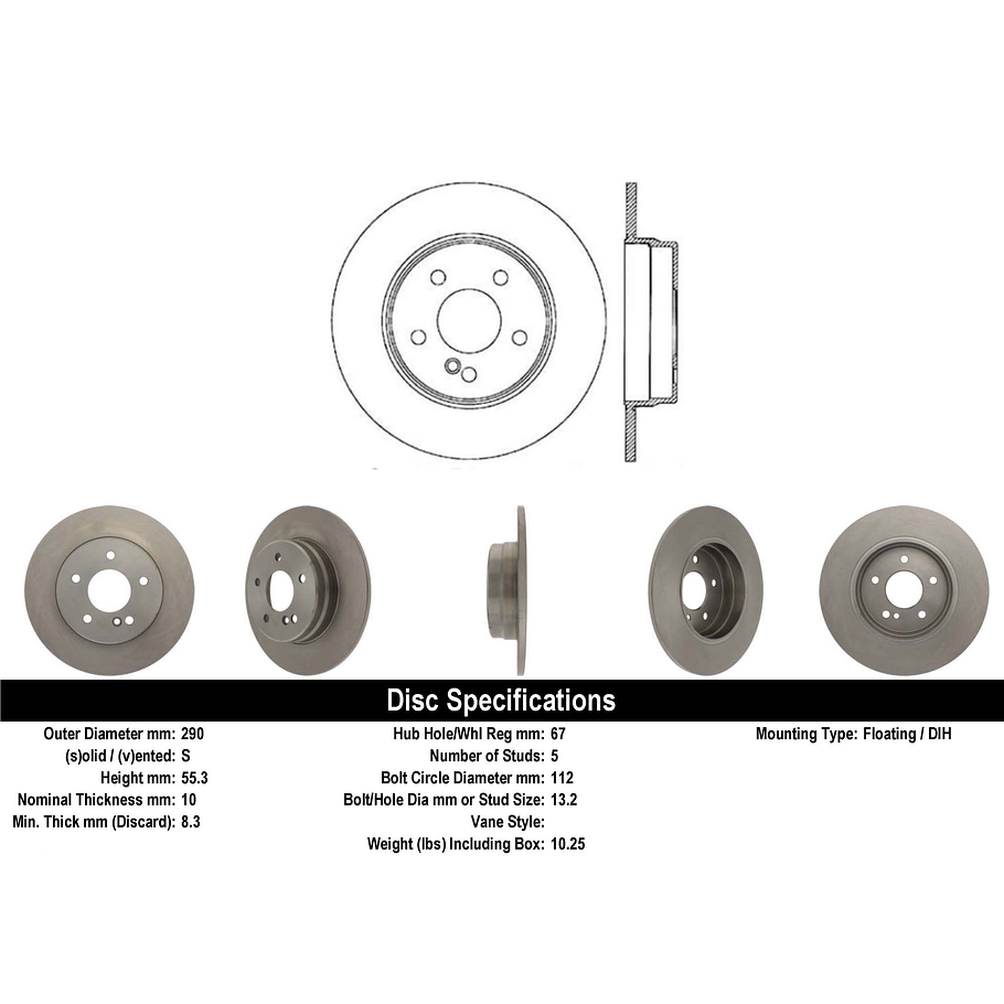 Disco Freno Mercedes Benz E420 1996-2003 Trasero 2