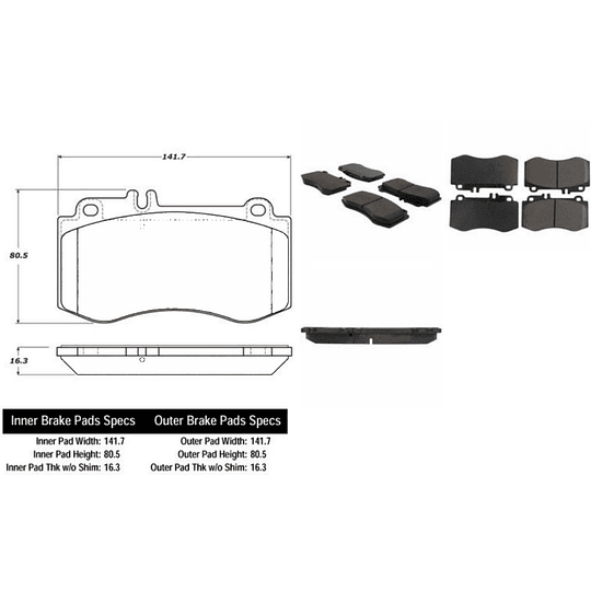 Pastillas Freno Mercedes Benz E350 CDI 2010-2016 Delantero