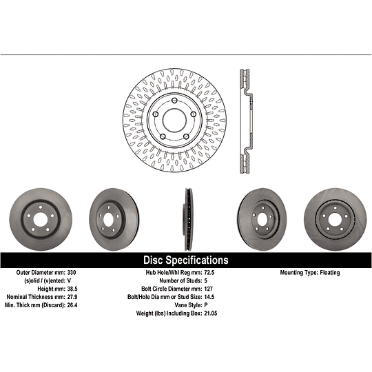 Disco Freno RAM C/V Tradesman 2008-2020 Delantero