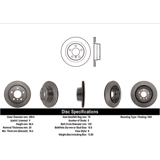 Disco Freno BMW 230i 2014-2021 Trasero