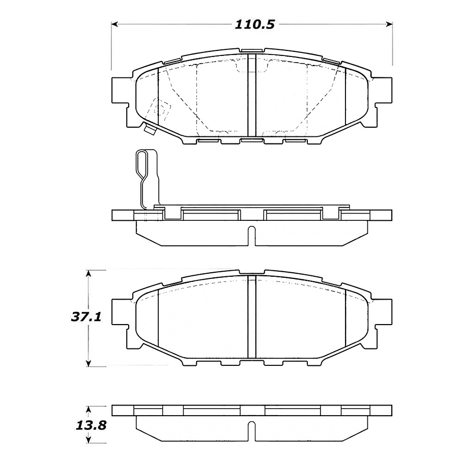 Pastillas Freno Subaru WRX 2015-2021 Trasero 2