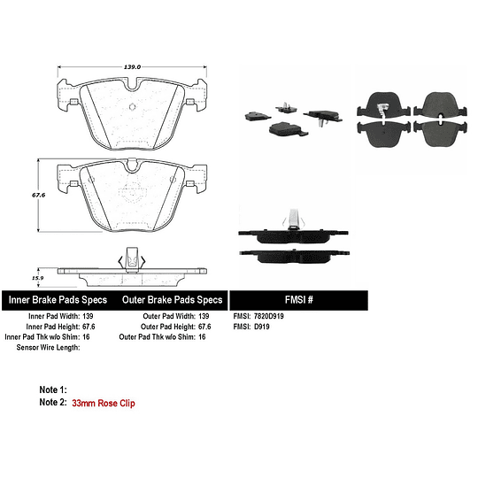 Pastillas Freno BMW X5 M 2014-2018 Trasero