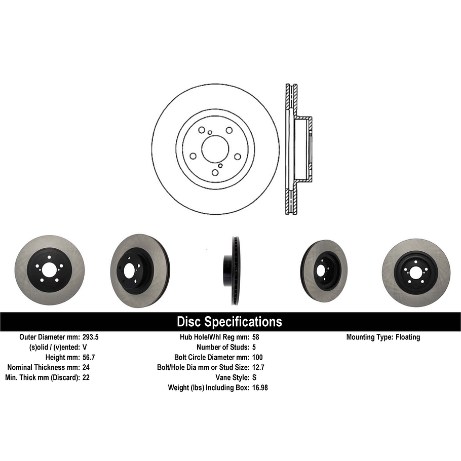 Disco Freno Subaru Legacy 2009-2014 Delantero 2