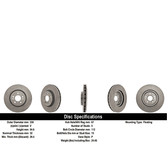 Disco Freno Mercedes Benz GLE350 2012-2019 Delantero