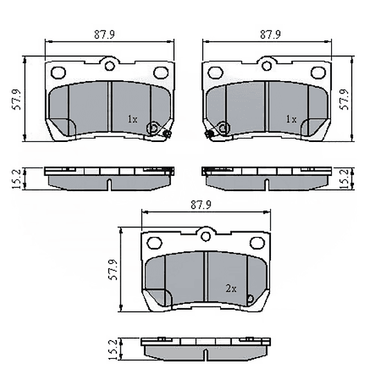 Pastillas Freno Lexus GS450h 2006-2011 Trasero