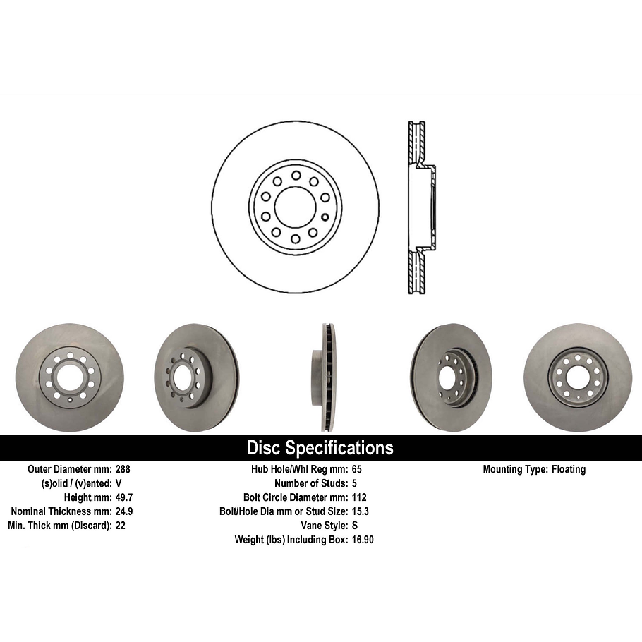 Disco Freno Seat León 2005-2012 Delantero 2