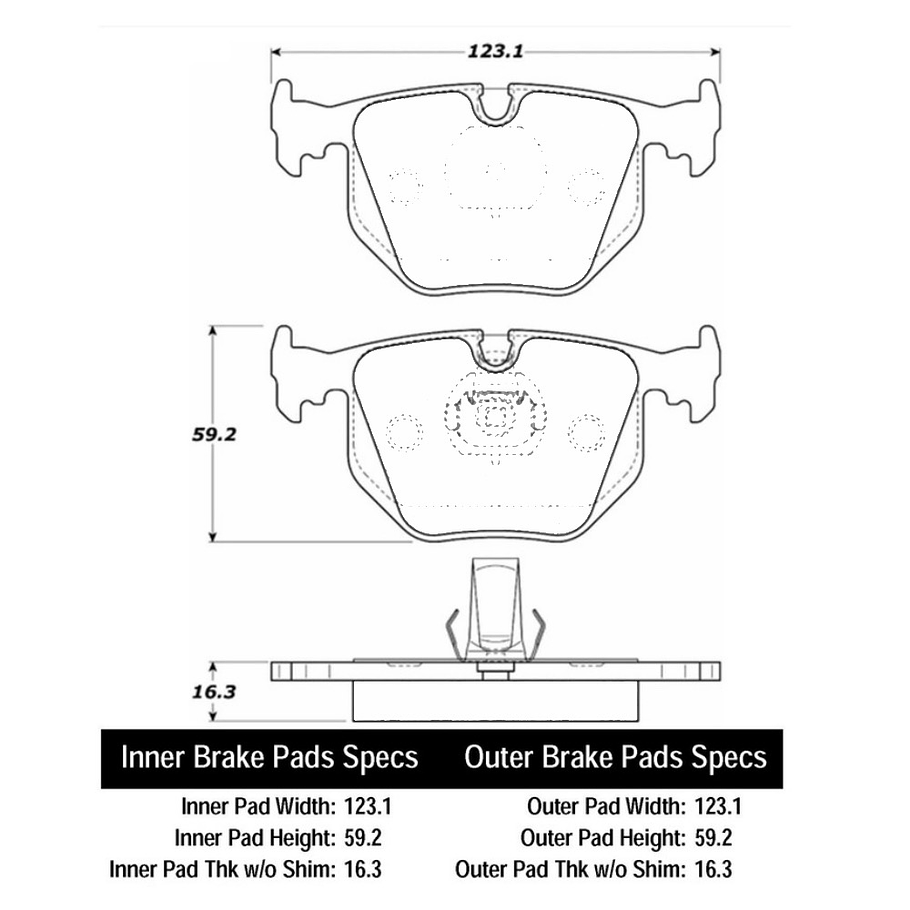 Pastillas Freno BMW M5 3.6 1988-1996 Trasero 2