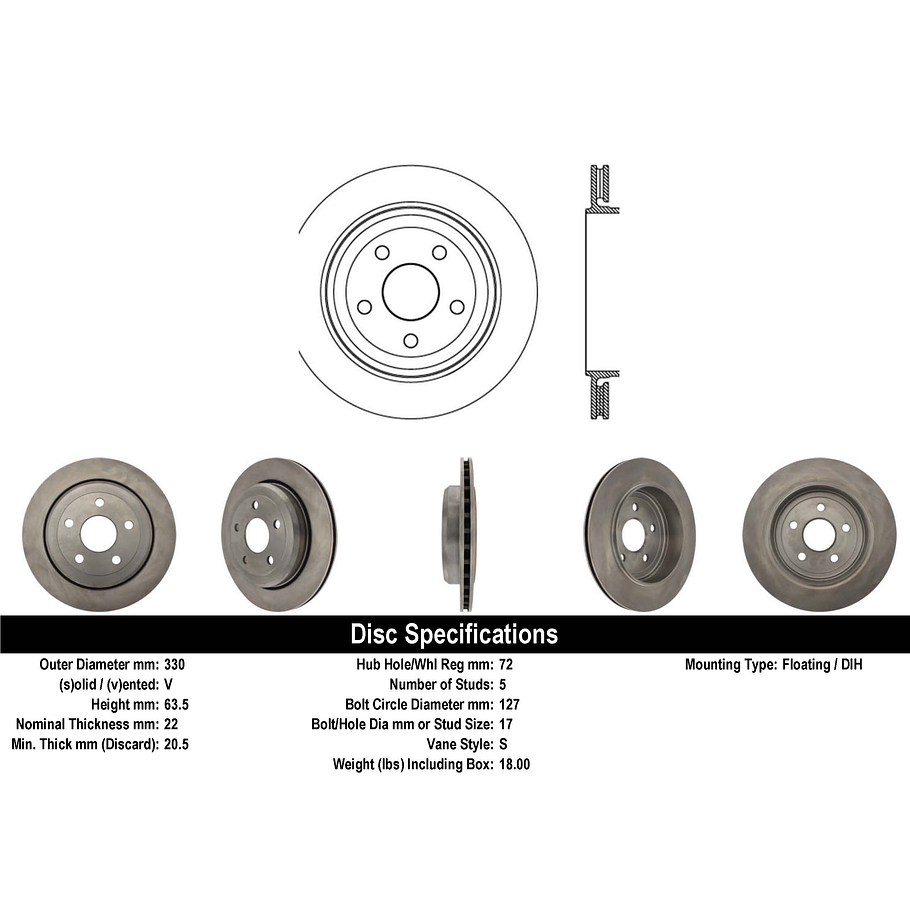 Disco Freno Jeep Grand Cherokee 2011-2022 Trasero 2