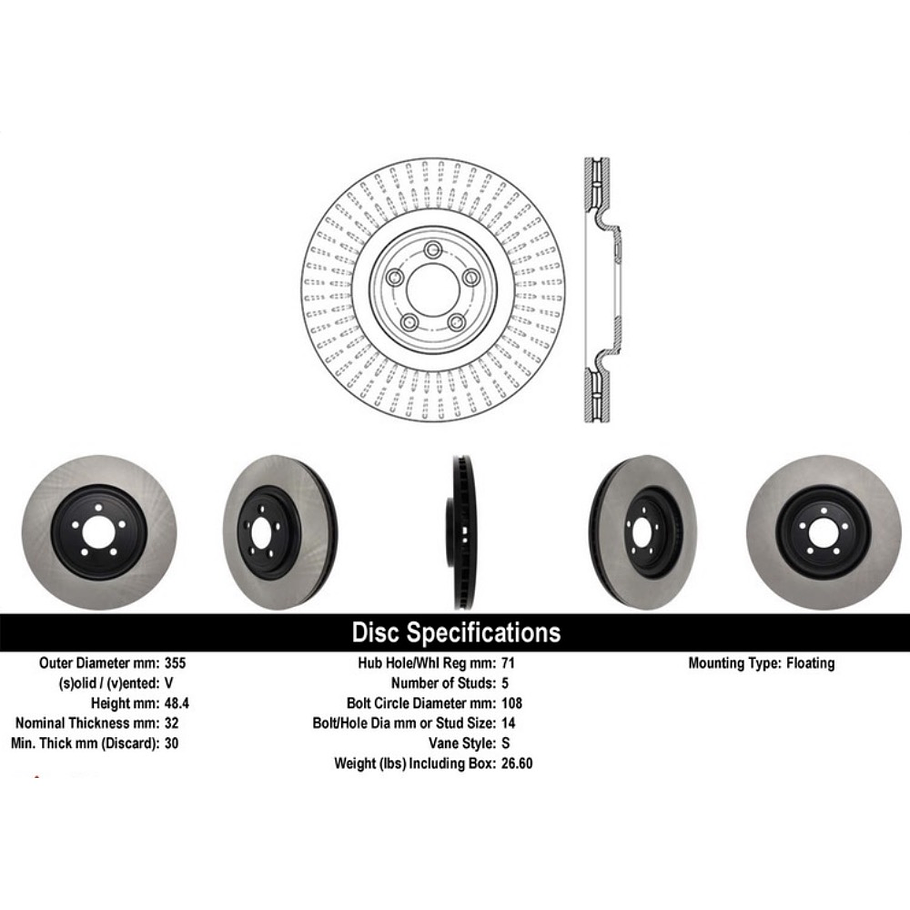 Disco Freno Jaguar XF 2007-2015 Delantero 2