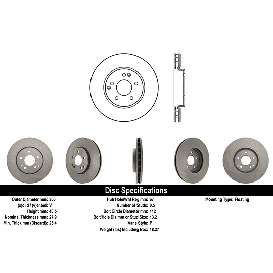 Disco Freno Mercedes Benz CLK430 1997-2003 Delantero