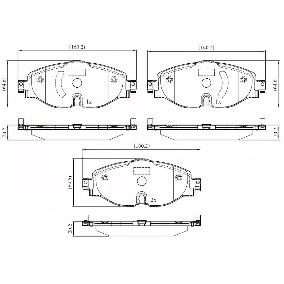 Pastillas Freno Audi A3 Quattro 2014-2020 Delantero 2
