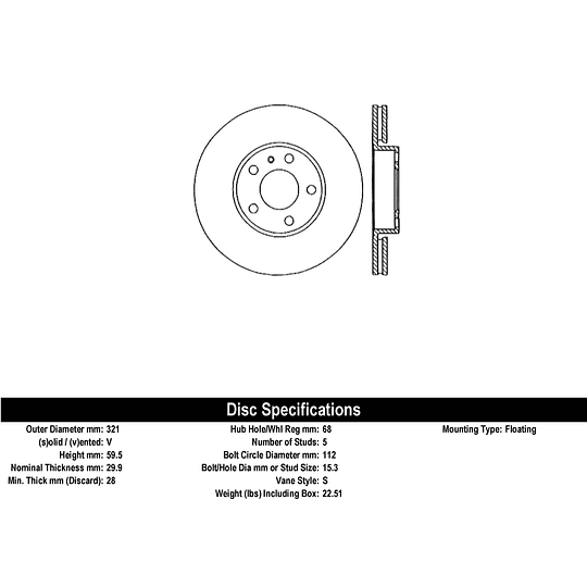 Disco Freno Audi A6 Quattro 2004-2011 Delantero