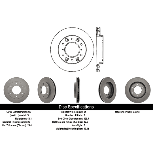 Disco Freno Mitsubishi Montero Sport 1996-2008 Delantero