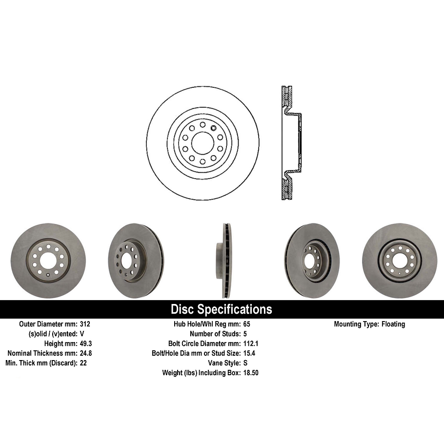 Disco Freno Volkswagen Multivan 2003-2015 Delantero 2