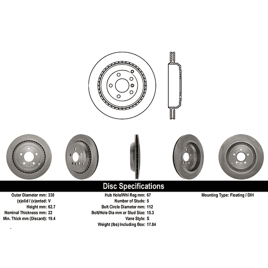 Disco Freno Mercedes Benz GL350 2006-2012 Trasero