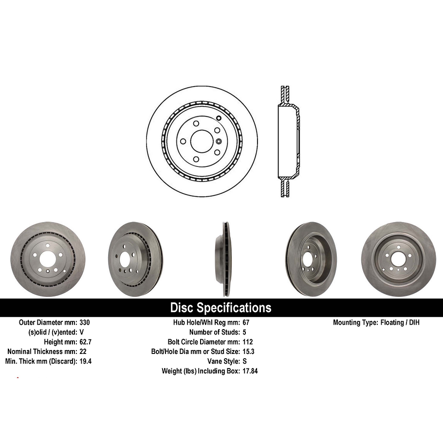 Disco Freno Mercedes Benz GL350 2006-2012 Trasero 2