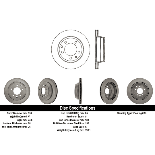 Disco Freno Porsche Cayenne 2003-2010 Trasero