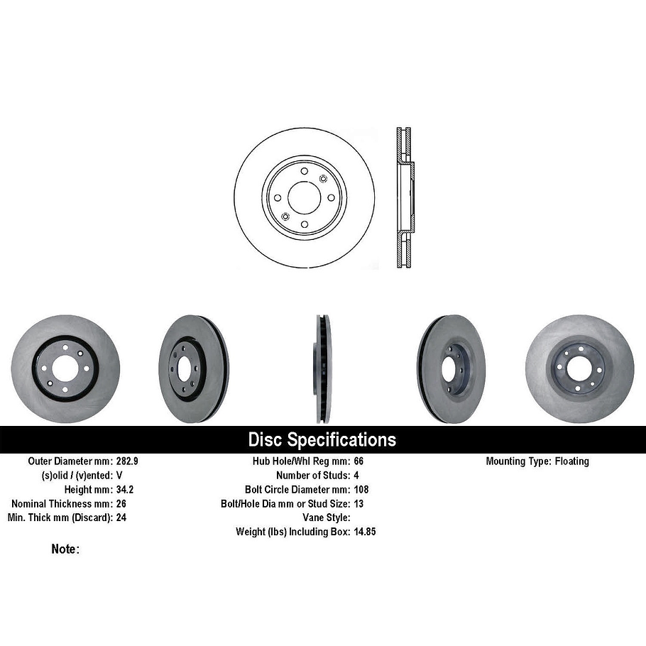 Disco Freno Peugeot 207 Break SW 2006-2014 Delantero 2