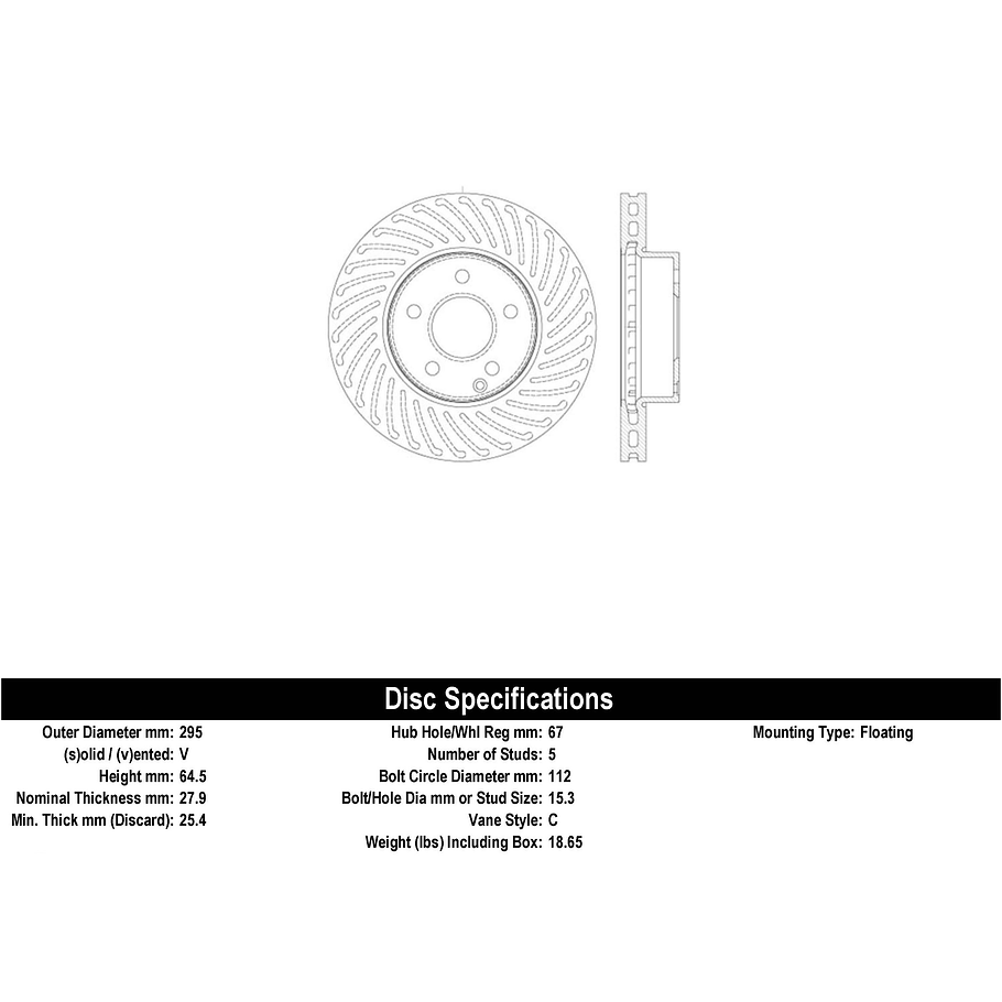 Disco Freno Mercedes Benz C300 2008-2014 Delantero 2