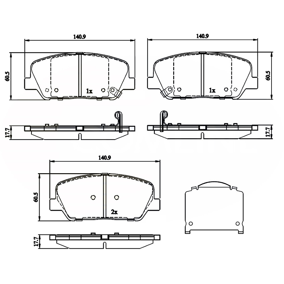 Pastillas Freno Hyundai Genesis 2013-2016 Delantero 2