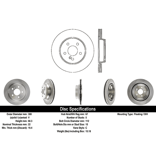 Disco Freno Mercedes Benz E350 2010-2016 Trasero