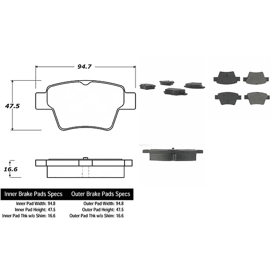 Pastillas Freno Peugeot 207 Break SW 2006-2014 Trasero