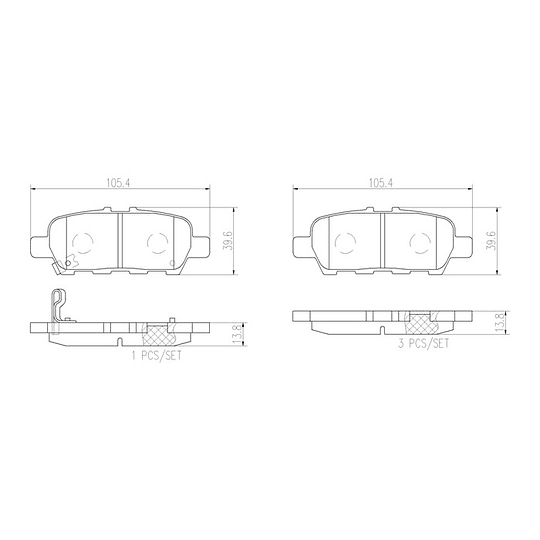 Pastillas Freno Nissan Rouge 2014-2020 Trasero