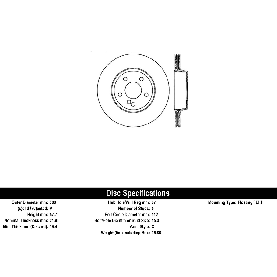 Disco Freno Mercedes Benz E350 2010-2016 Trasero 2