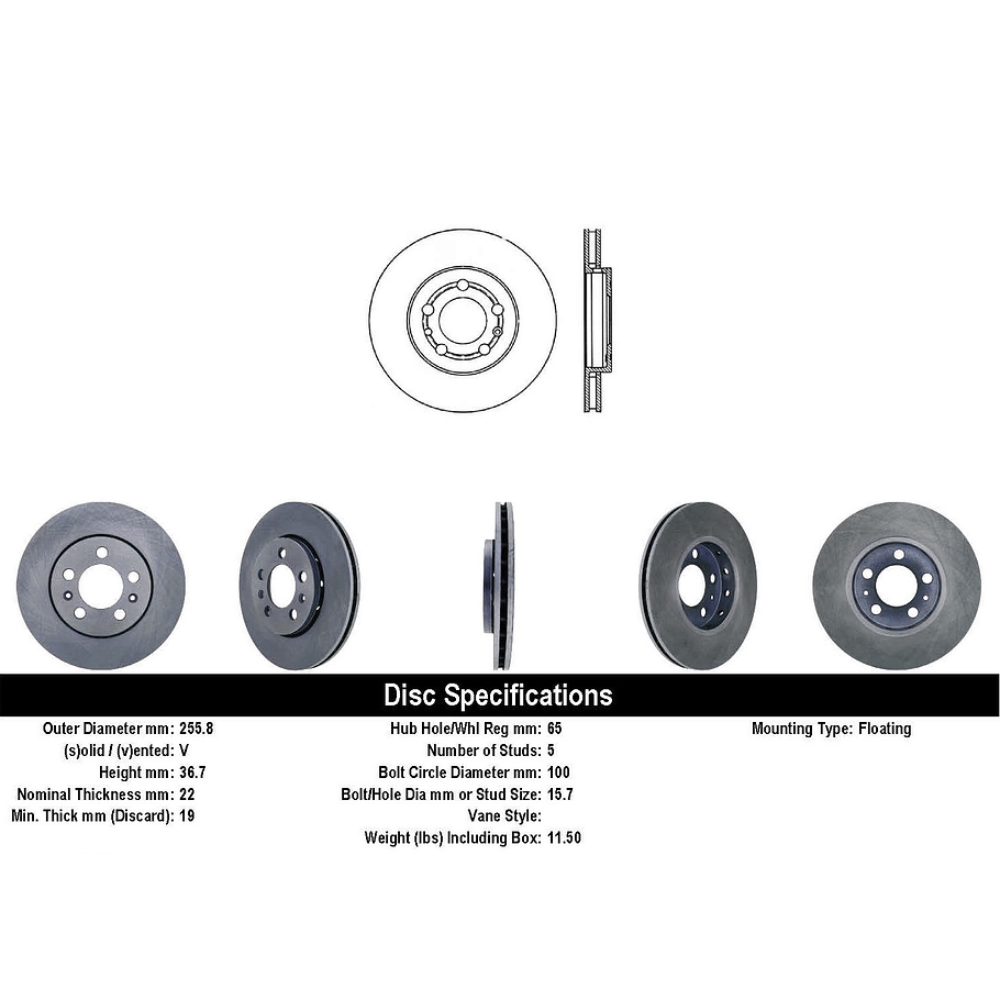 Disco Freno Volkswagen Vento 2010-2018 Delantero 2