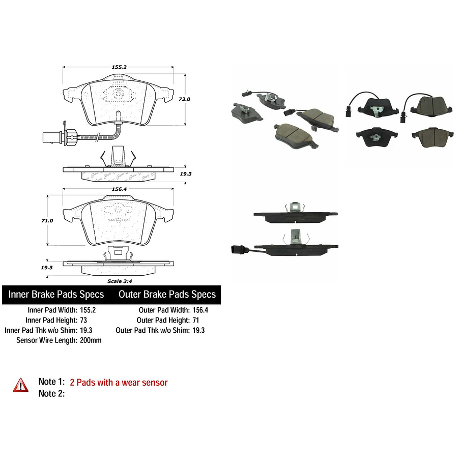 Pastillas Freno Audi A8 Quattro / A8 2002-2010 Delantero 2