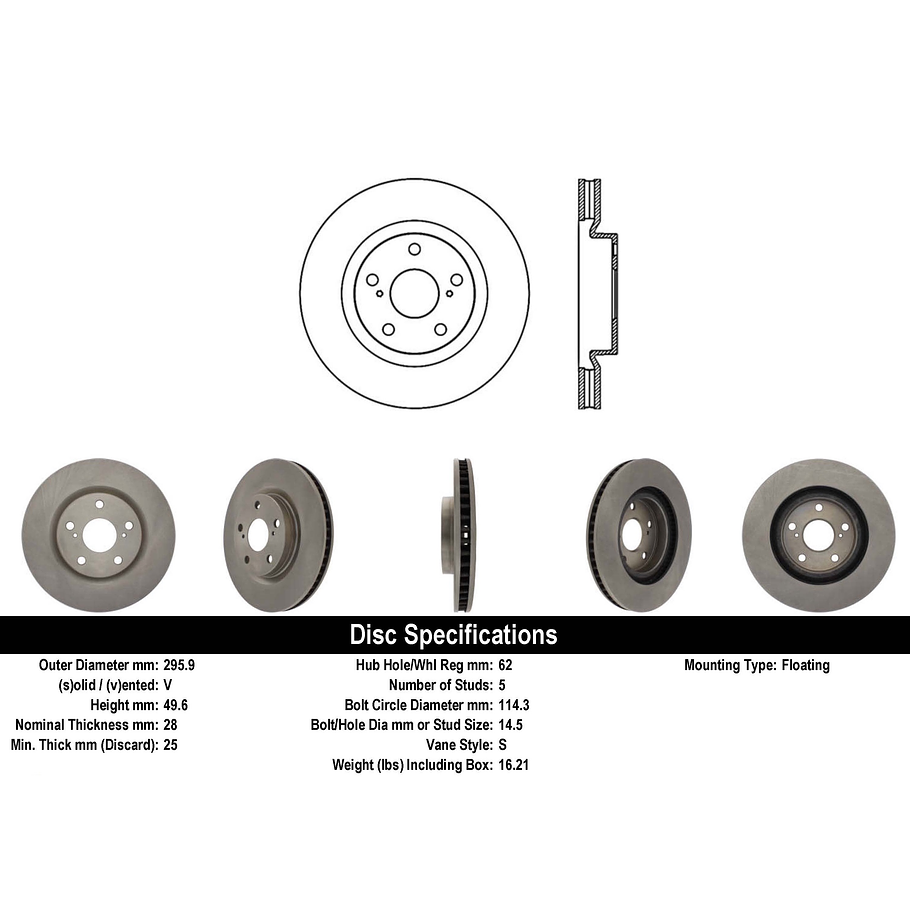 Disco Freno Scion tC 2010-2016 Delantero 2