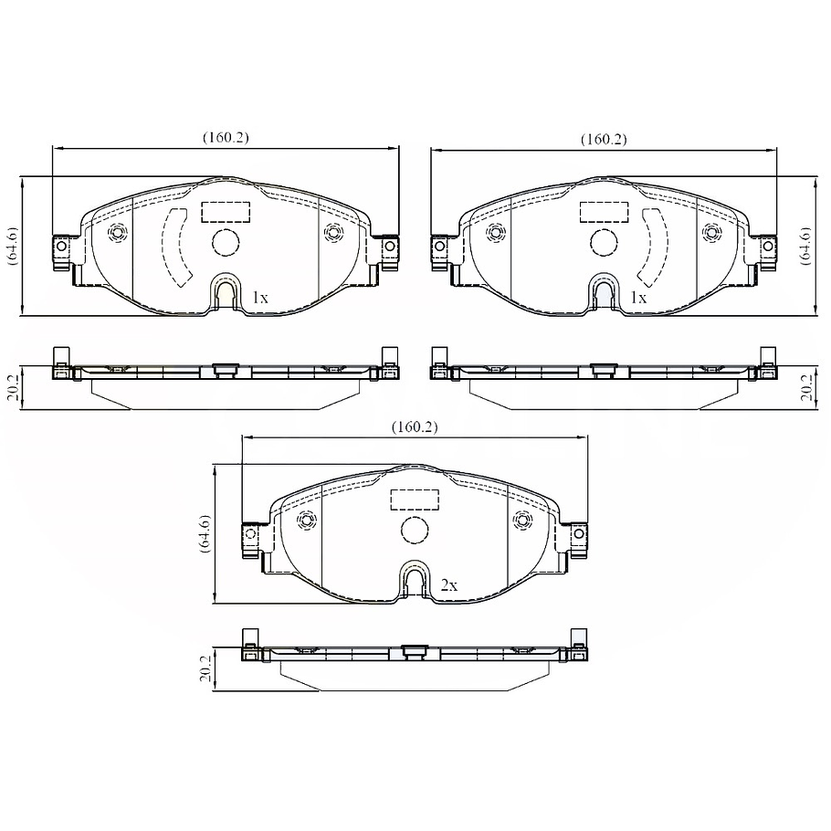 Pastillas Freno Volkswagen Golf Variant 2012-2019 Delantero 2