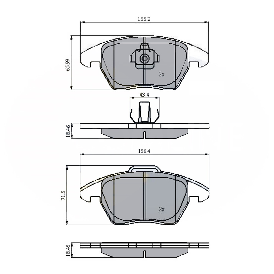 Pastillas Freno Audi A1 2018-2023 Delantero 2