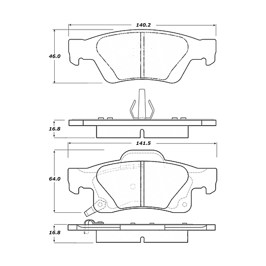 Pastillas Freno Dodge Durango 2011-2023 Trasero