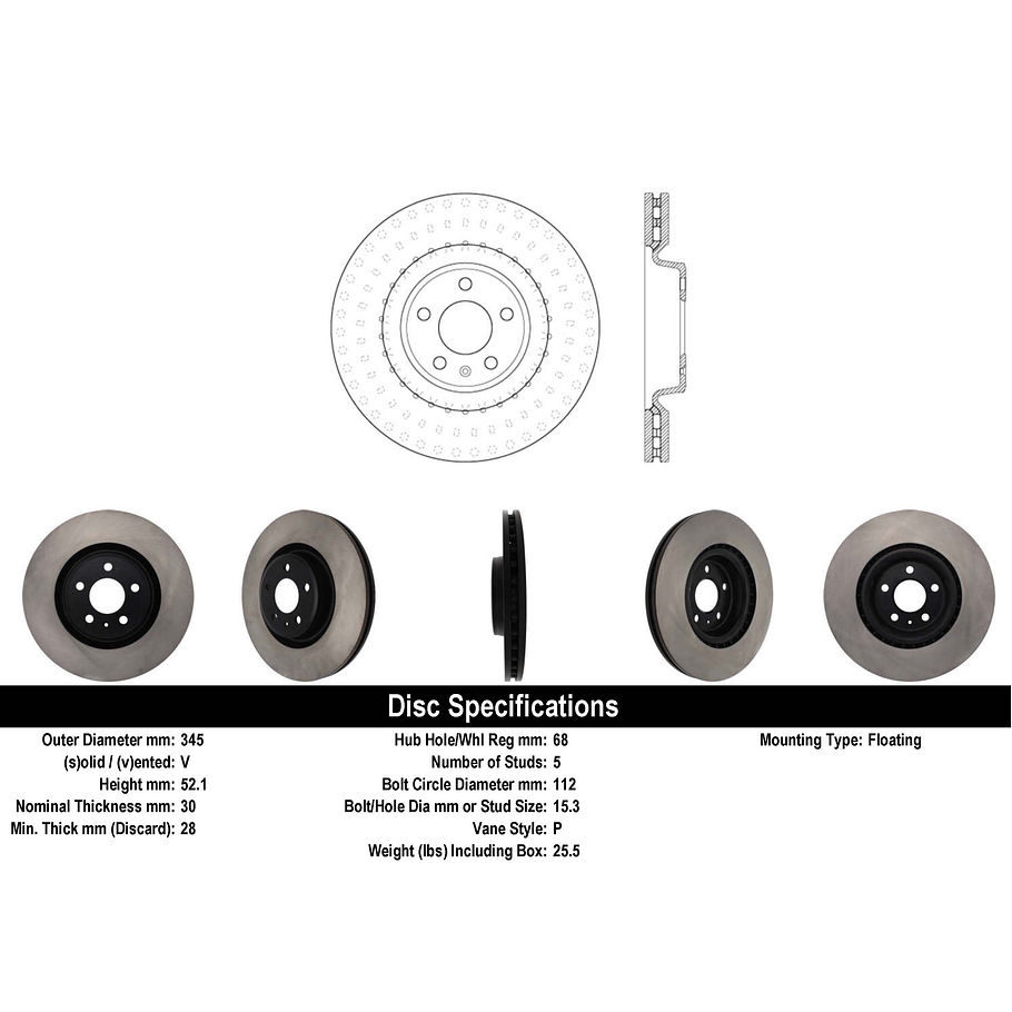 Disco Freno Porsche Macan 2014-2023 Delantero 2