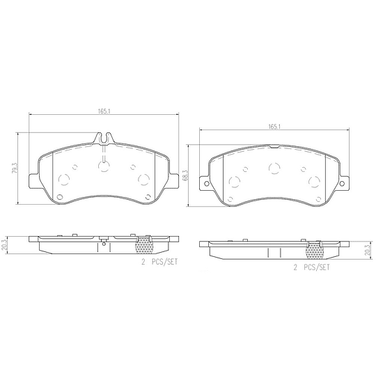 Pastillas Freno Mercedes Benz GLK320 CDI 2009-2015 Delantero