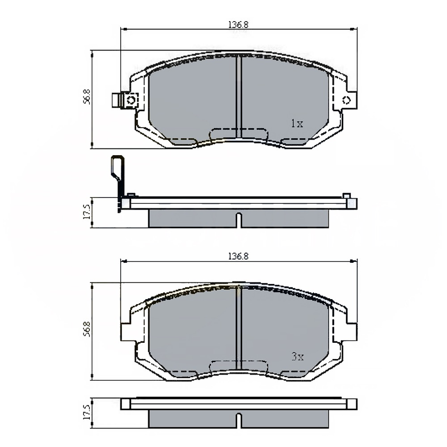 Pastillas Freno Subaru Impreza 2000-2007 Delantero 2