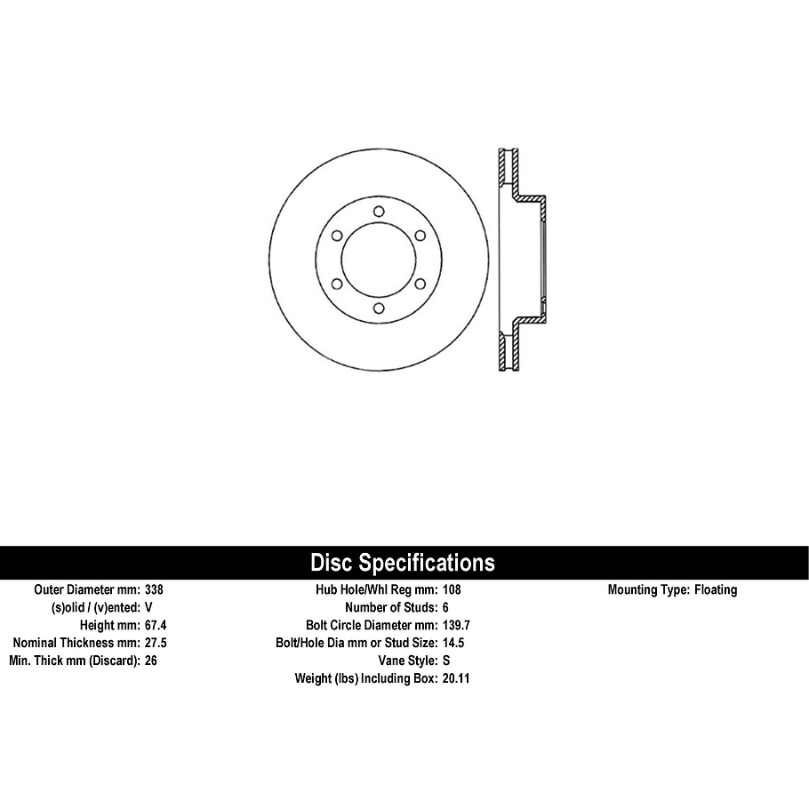 Disco Freno Toyota 4Runner 2003-2009 Delantero 2