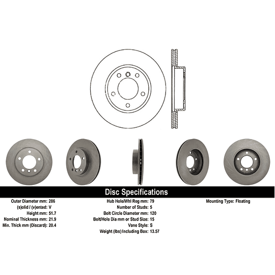 Disco Freno BMW 325td 1990-2000 Delantero