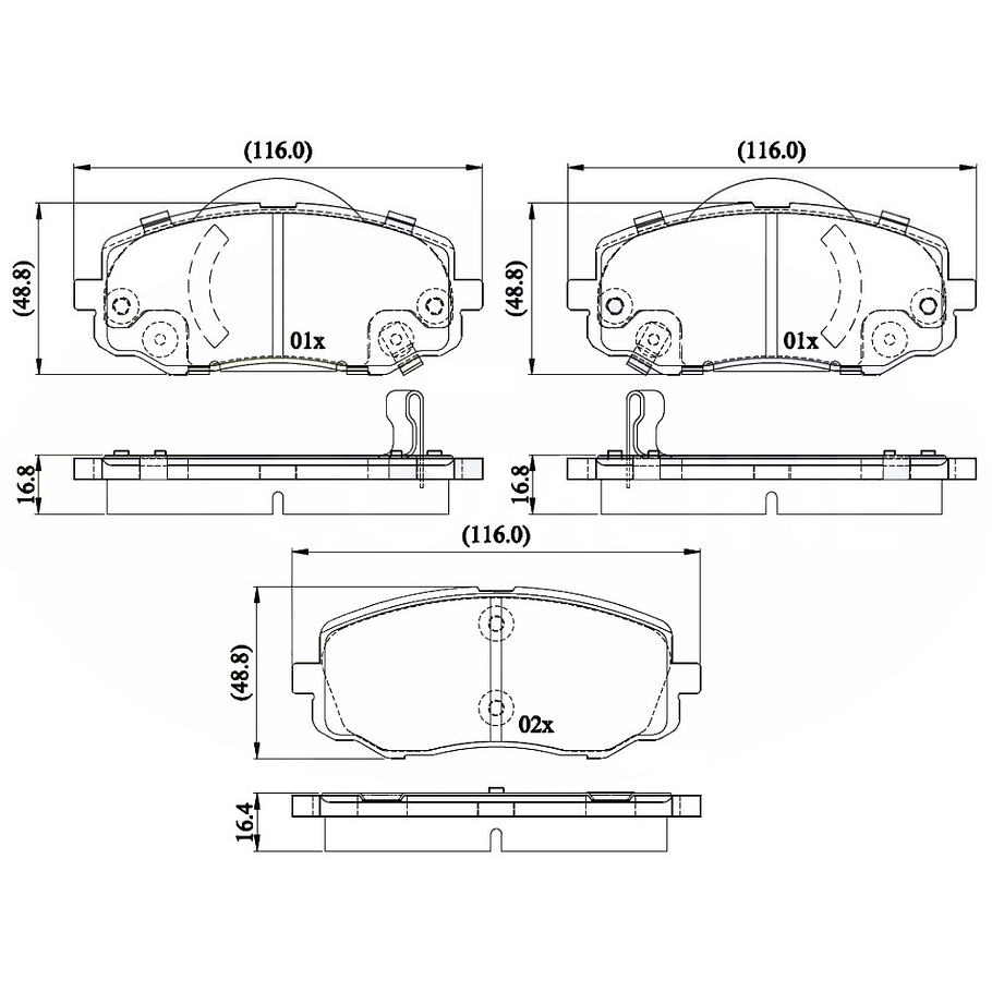 Pastillas Freno Hyundai Genesis 2008-2013 Delantero 2