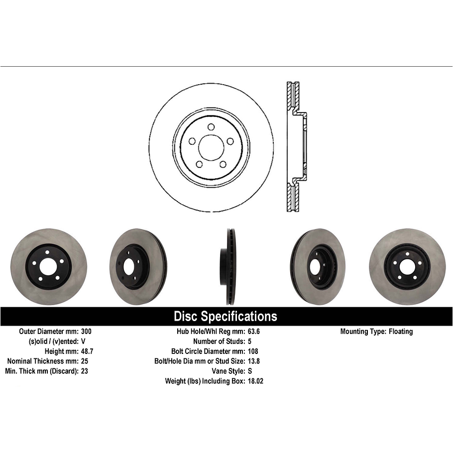 Disco Freno Volvo V50 2004-2012 Delantero 6