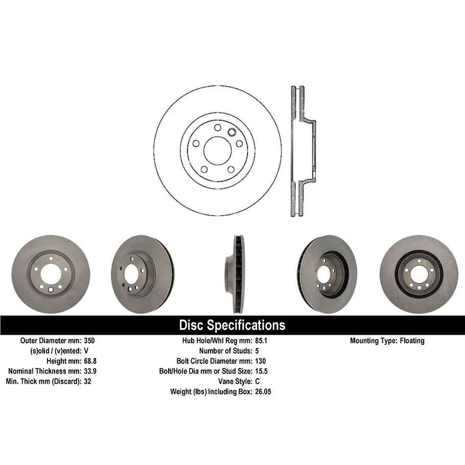 Disco Freno Porsche Cayenne 2003-2010 Delantero 7