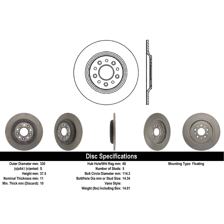 Disco Freno Lincoln MKT 2010-2019 Delantero 6