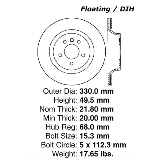 Disco Freno STOPTECH 320.33101H